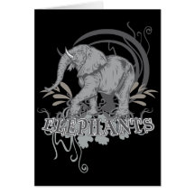 Elephants in Grey Card