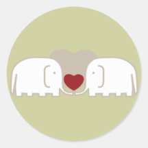elephants love round sticker