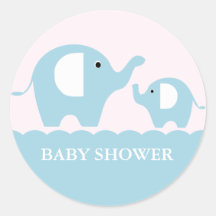 Elephants Round Stickers