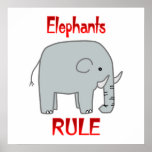 Elephants Rule Print