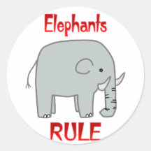 Elephants Rule Stickers