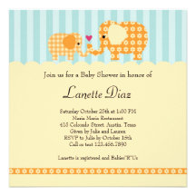Elephants Unisex Baby Shower Invitation