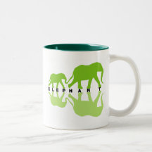 Elephants with Reflection Coffee Mugs