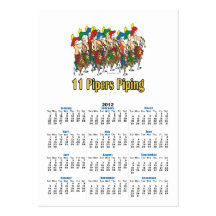 eleven pipers piping  11th day of christmas business card template