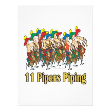 eleven pipers piping  11th day of christmas custom invites