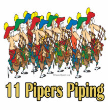 eleven pipers piping  11th day of christmas cut out