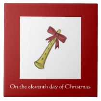 Eleventh Day of Christmas Tile - Brass Horn tiles