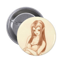 Elf (anime style) pinback button