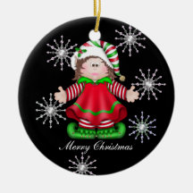 Elf Christmas Snowflakes Ornament