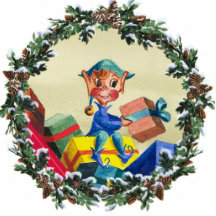 ELF, GIFTS & WREATH by SHARON SHARPE Cut Out