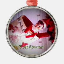 Elf in Stocking Ornament