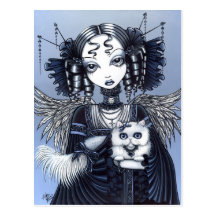 Elizabeth Gothic Victorian Persian Cat Angel Post Cards