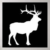 Elk Silhouette Print