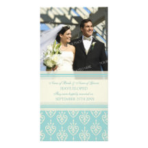 Elopement Announcement Photo Card Aqua Cream