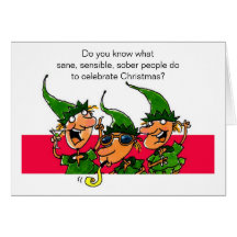 Elves Humourous Christmas Card