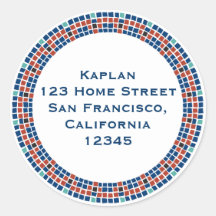 Emanuel Star Mosaic Return Address Label Round Stickers