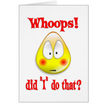 Embarrassed Whoops Greeting Cards