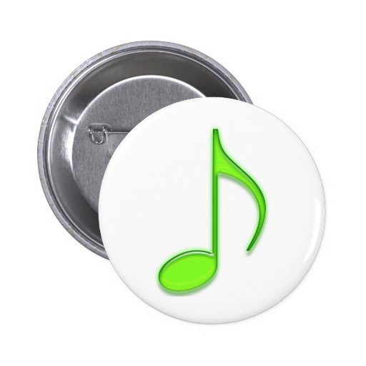 Emboss Green Music 8th Musical Note Pins