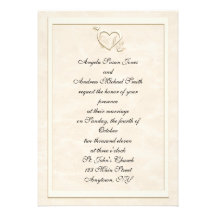 Embossed Heart Frame Wedding Invitation