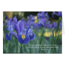 Embrace Each Other Purple Iris Greeting Card