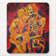 Embracing Death at Halloween Mouse Pads
