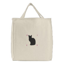 Embroidered Black Cat Bag