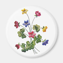 Embroidered Colourful Wood Sorrel Magnet