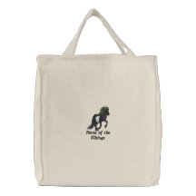 Embroidered Light Hearted Icelandic Canvas Bag