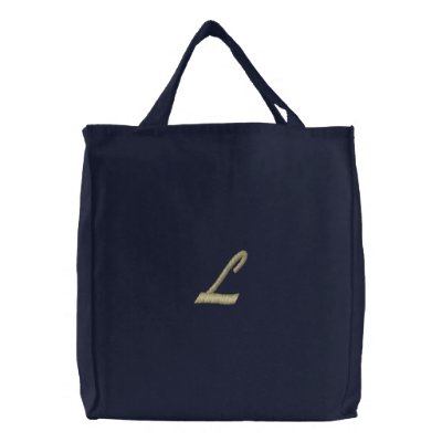 Embroidery Monogram Letter L Initial Embroidered Tote Bag Embroidery Monogram Letter L Initial Embroidered Tote Bag