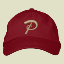 Embroidery Monogram Letter P Initial embroidered hats