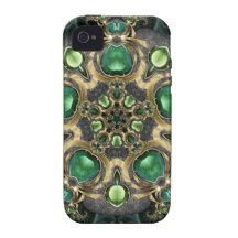 Emerald and Gold Kaleidoscope Case-Mate iPhone 4 Cases