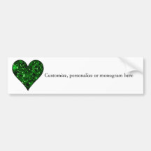 Emerald Gem Heart Bumper Sticker