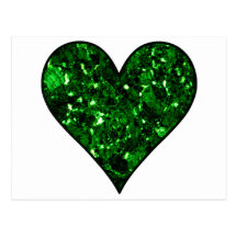 Emerald Gem Heart Post Cards