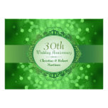 Emerald Green Bokeh 30th Anniversary Party Custom Announcement