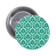 emerald green Damask Button