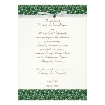 Emerald Green Florentine Wedding Invitation