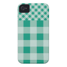 Emerald Green Gingham pattern iPhone 4 Cover