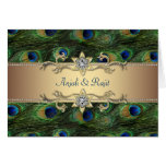 Emerald Green Gold Royal Indian Peacock Wedding Card