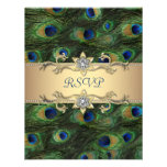 Emerald Green Gold Royal Indian Peacock Wedding Announcement