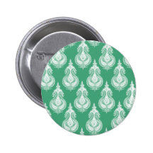 Emerald green paisley customizable buttons