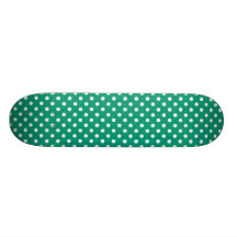Emerald Green Polka Dot Pattern Skate Decks