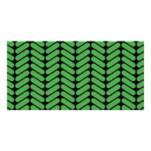 Emerald Green Zigzags inspired by Knitting. Custom Photo Card