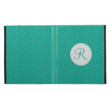 Emerald Monogram Thin Chevron Pattern iPad Case