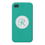Emerald Monogram Thin Chevron Pattern Case For The iPhone 4
