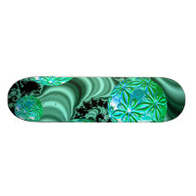 Emerald Satin Dreams - Abstract Irish Shamrock Custom Skateboard