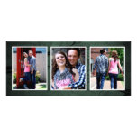 Emerald Save the Date Triple Photo Wedding Cards Custom Invitation