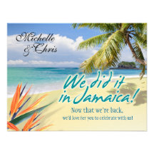 Emerald Waters Reception Card (Jamaica) Custom Invite