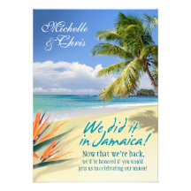 Emerald Waters Reception Card (Jamaica) Personalised Announcements