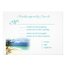 Emerald Waters RSVP Response Card (Jamaica) Custom Invitation