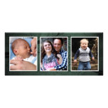Emeraldtone Christmas Triple Photo Photo Cards Personalized Invitations
